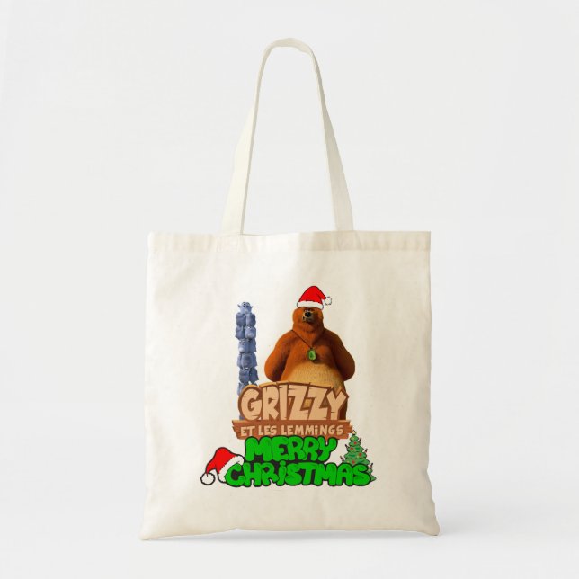 Bolso De Tela Para Hombres Mujeres Navidades Grizzy Y Los Lemmin (Frente)