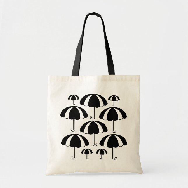 Bolso De Tela Paraguas blanco negro (Frente)