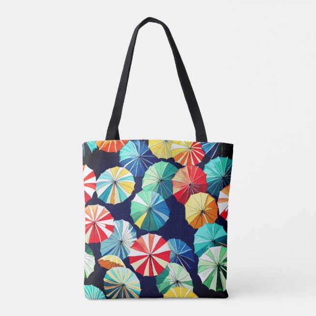 Bolso De Tela Paraguas coloridos (Reverso)