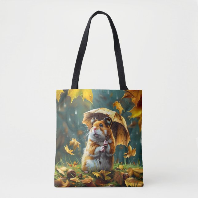 Bolso De Tela Paraguas de Hamster y Leaf (Anverso)