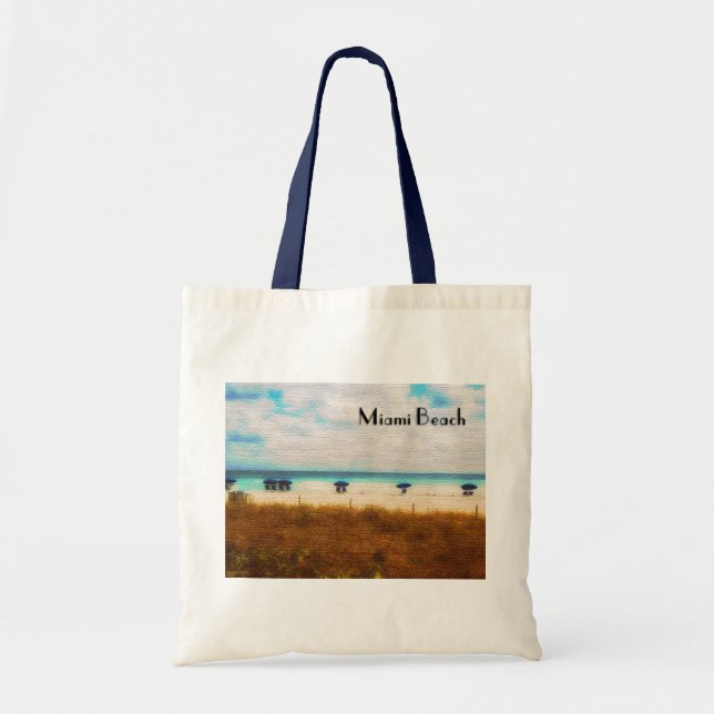 Bolso De Tela Paraguas de Miami Beach (Frente)