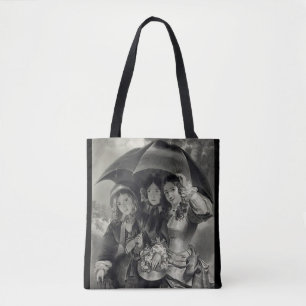 Bolso De Tela Paraguas de niñas victorianas día lluvioso dama vi