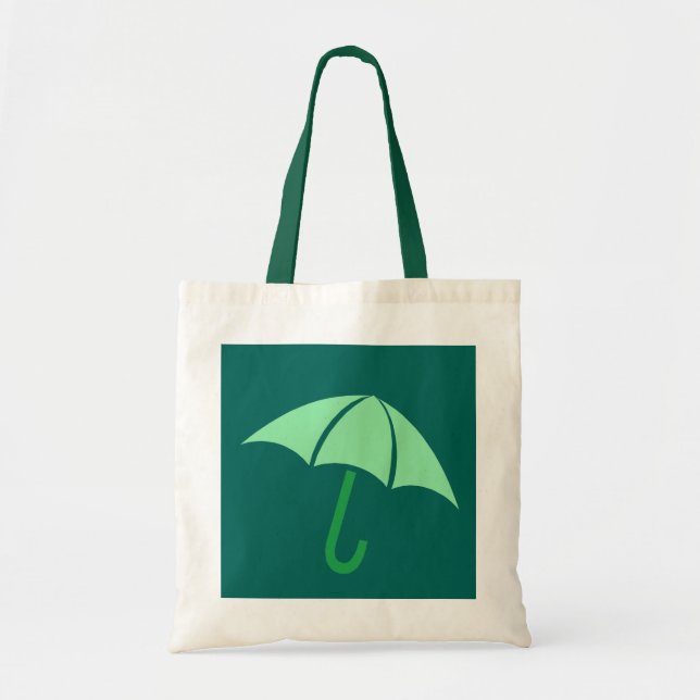 Bolso De Tela Paraguas verde de arte pop (Frente)