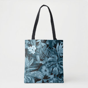 Bolso De Tela Paraíso acuarela tropical: Florecimiento de la jun