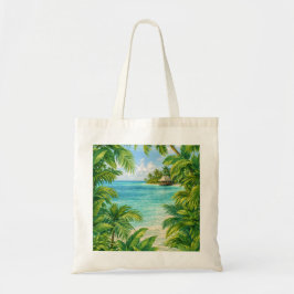 Bolso De Tela Paraíso de la playa de la isla tropical de Aitutak