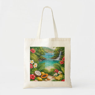 Bolso De Tela Paraíso de la playa de la isla tropical de Granada