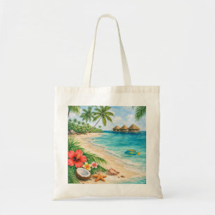 Bolso De Tela Paraíso de la playa tropical de las Bahamas