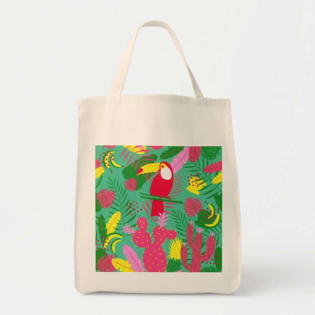 Bolso De Tela Paraíso de la selva salvaje tropical acuarela (Frente)