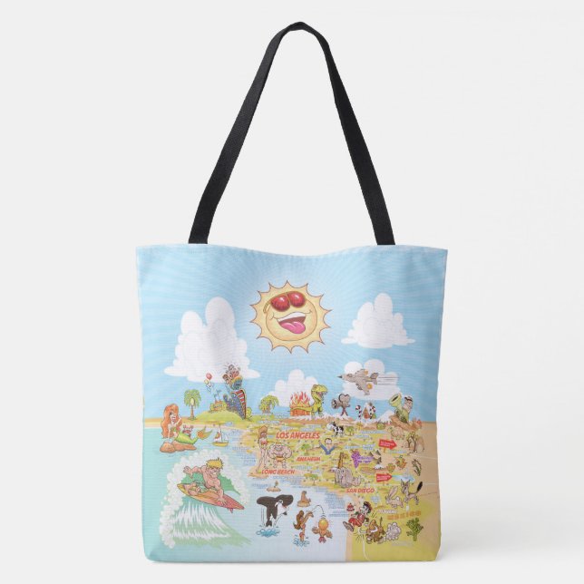 Bolso De Tela Paraíso de playas de California (Reverso)