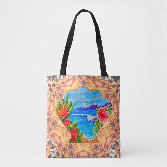 Bolso De Tela Paraíso hawaiano (Anverso)