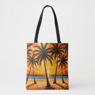 Bolso De Tela Paraiso Tropical Amarillo Marrón