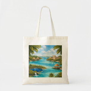 Bolso De Tela Paraíso Tropical Laguna de Bacalar