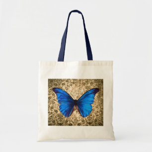 Bolso De Tela Paramasca de mariposa monarca azul Arte vintage