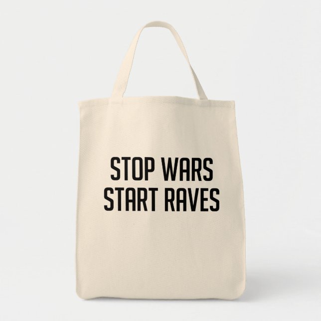 Bolso De Tela Parar las guerras empezar las olas (Frente)