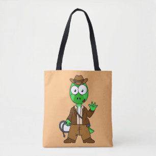 Bolso De Tela Parasaurolophus Vestido Como Indiana Jones.