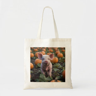 Bolso De Tela **"Parche de alegría: un Lechón feliz entre calaba