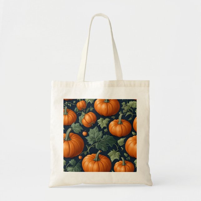 Bolso De Tela Parche de calabaza Leafy (Frente)