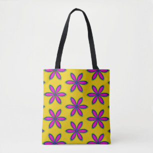 Bolso De Tela Parche de Flor Morada