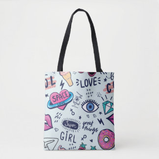 Bolso De Tela Parche de Moda: Pegatinas de Pop Art.