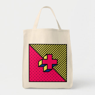 Bolso De Tela Parche Neo-Memphis - Signo de Cruz/Plus