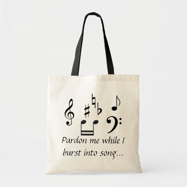 Bolso De Tela Pardon me mientras que estallo en la canción (Frente)