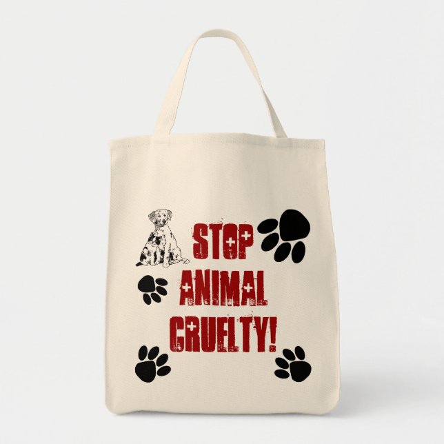 BOLSO DE TELA PARE LA CRUELDAD ANIMAL (Frente)