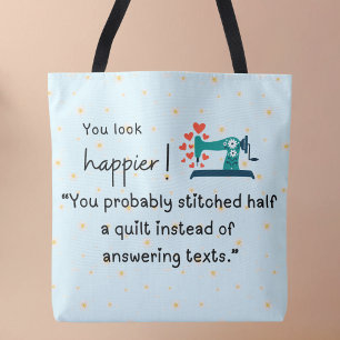 Bolso De Tela ¡Pareces más feliz! Cosiste una colcha