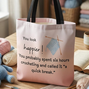 Bolso De Tela Pareces más feliz: divertido ganchillo