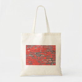 Bolso De Tela Pared de ladrillo antiguo con pintura roja pellizc