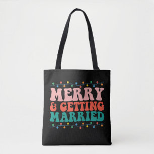Bolso De Tela Pareja Alegre Y Casada Navidad Groovy