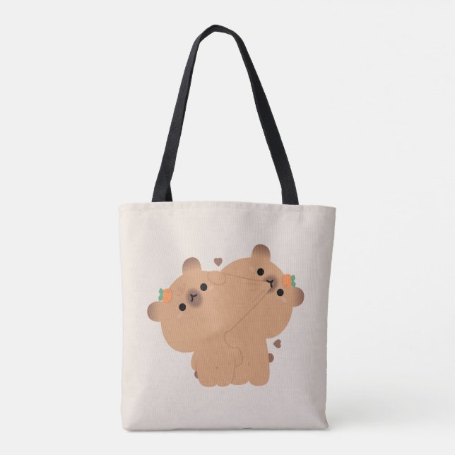 Bolso De Tela Pareja Capybara (Reverso)