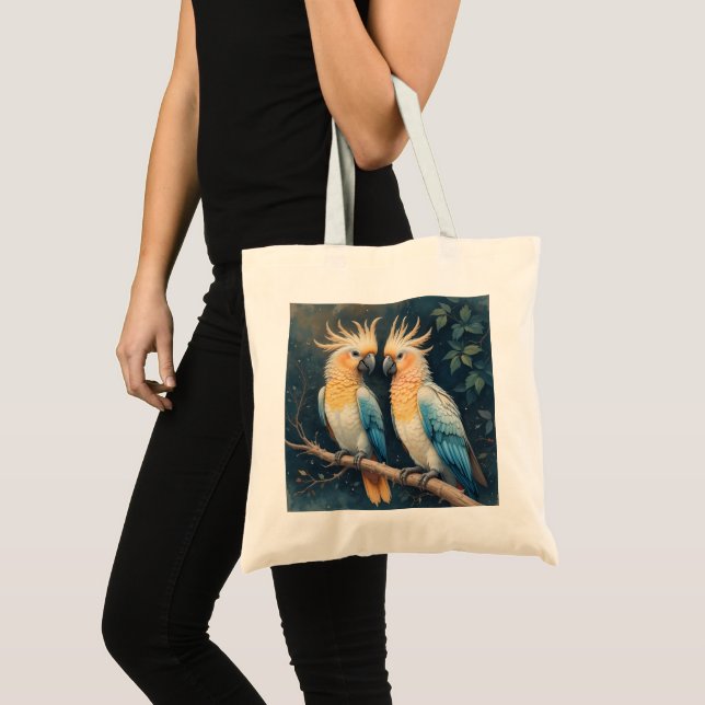Bolso De Tela Pareja Cockatoo Parrot (Anverso (producto))