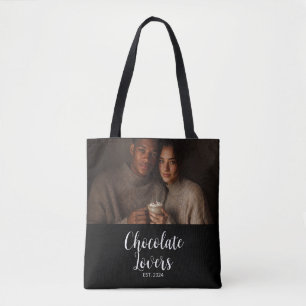 Bolso De Tela Pareja de Amantes del Chocolate Regalo de Foto Est