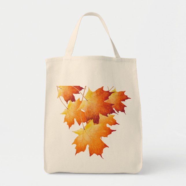 Bolso De Tela Pareja de arce en un Tote de comestibles (Frente)