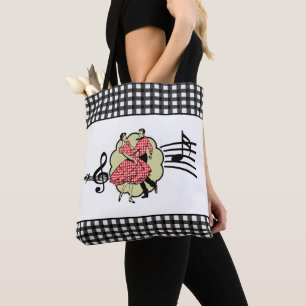 Bolso De Tela Pareja de baile cuadrado con atuendos de control r