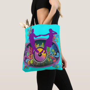 Bolso De Tela Pareja De Baile De Swing En Récords Y Golpes Music