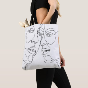 Bolso De Tela Pareja de líneas de arte