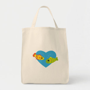 Bolso De Tela Pareja de peces lindos para San Valentín en acuari