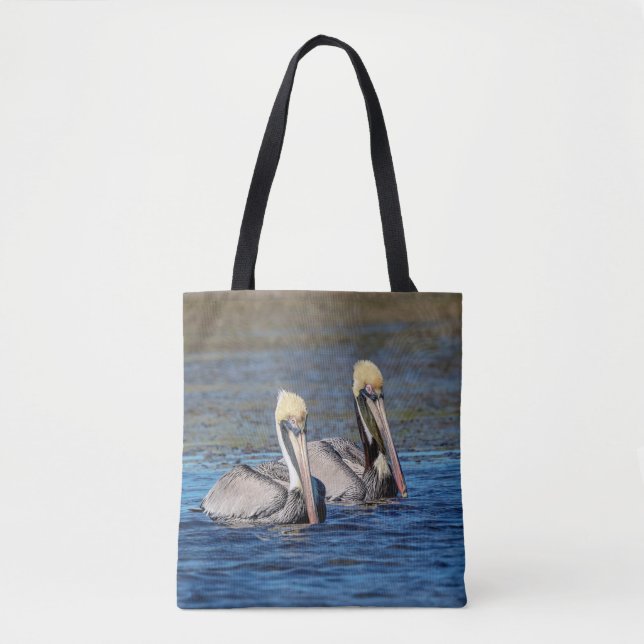 Bolso De Tela Pareja de Pelícanos (Anverso)