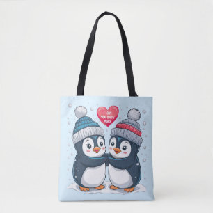 Bolso De Tela pareja de pingüinos