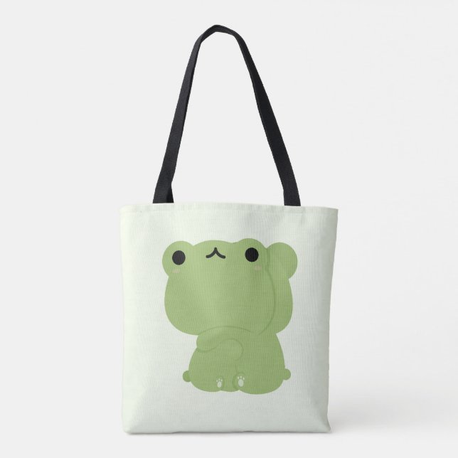 Bolso De Tela Pareja De Rana Cuta (Reverso)