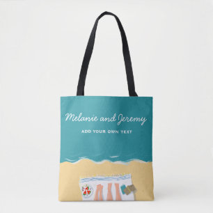 Bolso De Tela Pareja de solárium en playa personalizada