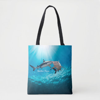 Bolso De Tela Pareja de tiburones de arrecife