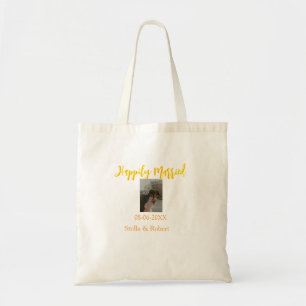 Bolso De Tela Pareja felizmente casada foto retro amarillo naran