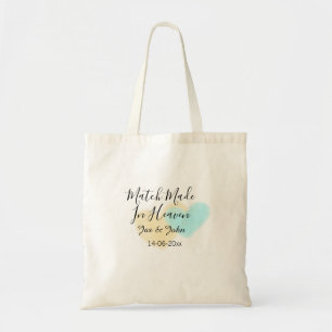 Bolso De Tela Pareja hecha en el cielo azul amarillo corazón pas