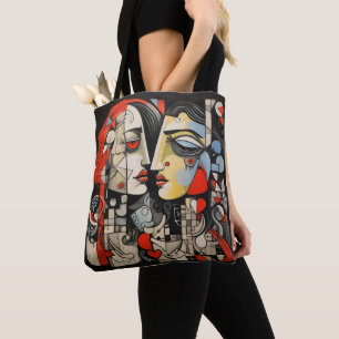 Bolso De Tela Pareja Lesbiana Cubismo