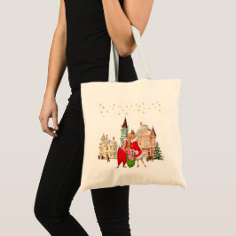 Bolso De Tela Pareja navideña de época de 1950