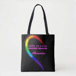 Bolso De Tela Pareja Orgullosa Corazón Mitad Izquierda Nombre Pe