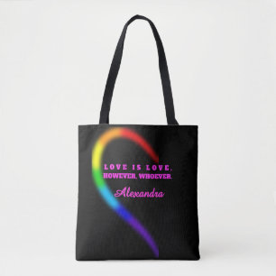 Bolso De Tela Pareja Orgullosa Corazón Mitad Izquierda Nombre Pe