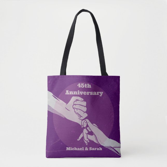 Bolso De Tela Pareja romántica de aniversario personalizada con  (Anverso)